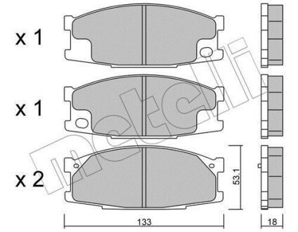 Комплект тормозных колодок, дисковый тормоз - (mc894589) Metelli 22-0909-0