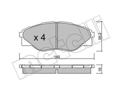 Комплект тормозных колодок - (044650K290) Metelli 22-0936-0