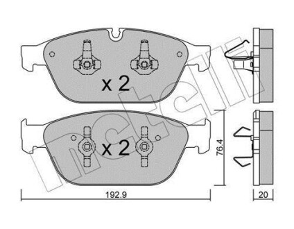 Комплект тормозных колодок - Metelli 22-0954-0