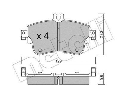 Колодки гальмівні (передні) MB A-class (W176)/B-class (W246) 11-18 - (0064204820, 0084200420, A0064204820) Metelli 22-0964-0