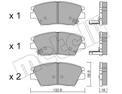 Klocki ham.ssangyong tivoli 15- - (48130350B0) Metelli 22-1098-0