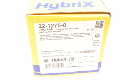 Фото 6 - Тормозные колодки Metelli 22-1275-0