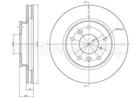 Диск гальмівний (передній) Mazda 626 87-97/Chery Tiggo 05-14 - Metelli 23-0274