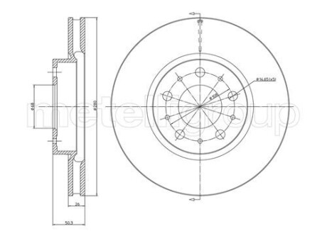 Tarcza ham.volvo 850 94-96, s70 97-00 - Metelli 230375C