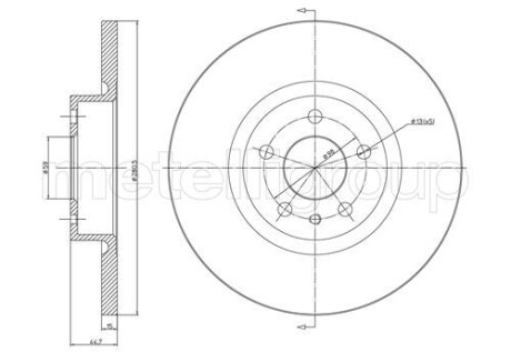 Tarcza ham.alfa 156 1,6-1,9jtd 97-06 - (60653487, 60658567, 60617106) Metelli 230472C