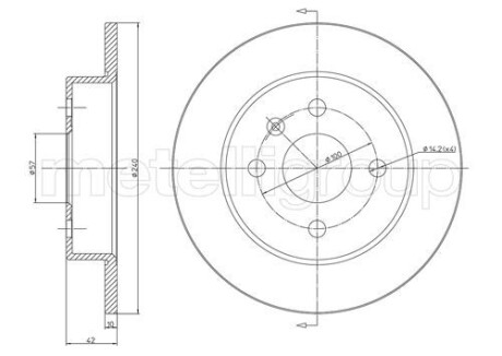 Tarcza ham.opel astra g 98- tyl - (0569111, 569108, 569111) Metelli 23-0488C