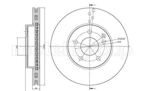 Диск гальмівний (передній) MB E-class (W211/S211) 02-09 (295x28) (з покриттям) (вентил.) - (230600, 2114210812, 2114210712) Metelli 23-0600C