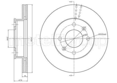 Тормозной диск - (s517121C000, 517121C300) Metelli 23-0626