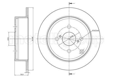 Tarcza ham.toyota corolla 02-06 tyl - (4243102070, 24010901381) Metelli 230634C