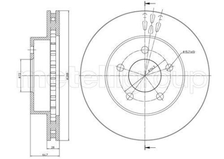 Тормозной диск - (52128247AA) Metelli 23-0781C