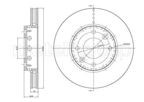 Тормозной диск - (0K2FA33251) Metelli 23-1355C