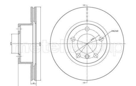 Тормозной диск - (34116792217) Metelli 23-1367C