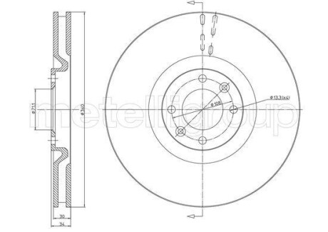 Тормозной диск - (4249F6) Metelli 23-1483C