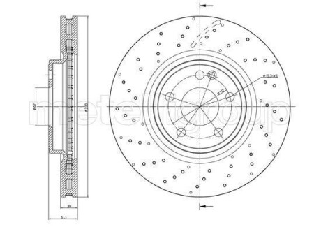 Тормозной диск - Metelli 23-1513FC