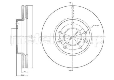 Тормозной диск - (0K58B33251) Metelli 23-1554C