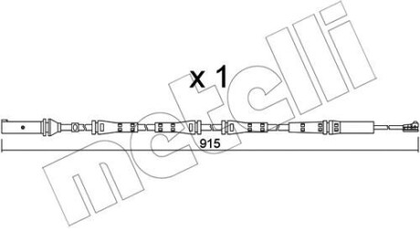 Датчик зносу гальмівних колодок (задніх) BMW 5 (G30/F90)/7 (G11/G12) 15- (L=915mm) - Metelli SU.351