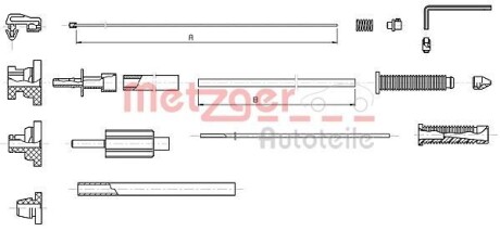 Трос газу Citroen Berlingo/Peugeot Partner 1.4/1.9D 96-08 - METZGER 10.1179