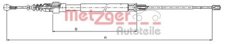 Трос ручника (задній) VW Golf V/Audi A3/Skoda Octavia 97-13 (1447mm) - METZGER 10.7509
