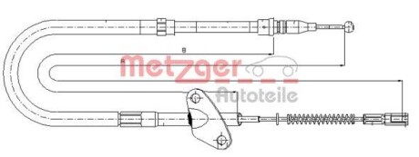 Трос, стояночная тормозная система - METZGER 10.9871