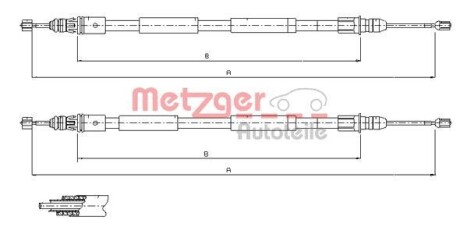 Трос, стояночная тормозная система - METZGER 116771