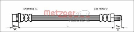 Гальмівний шланг - ((7700832611, 7701204590, 7700811704, 7704003958)) METZGER 4114638 (фото 1)