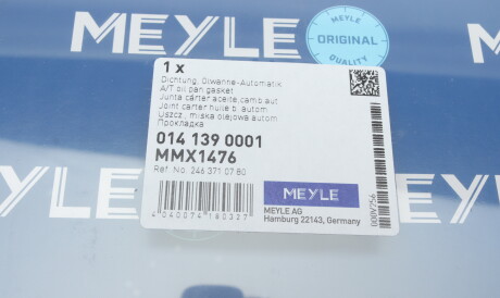 Фото 2 - Прокладка коробки переключения передач MEYLE 014 139 0001 (0141390001)