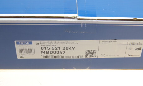 Фото 7 - Тормозной диск MEYLE 015 521 2049 (0155212049)