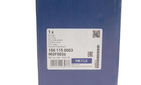 Фото 5 - Масляный фильтр MEYLE 100 115 0003 (1001150003)