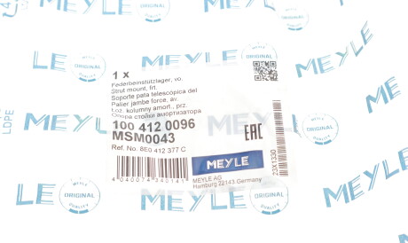 Фото 2 - Опора стойки амортизатора MEYLE 100 412 0096 (1004120096)