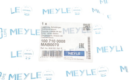 Фото 2 - Сайлентблок підрамника MEYLE 100 710 0008 (1007100008)