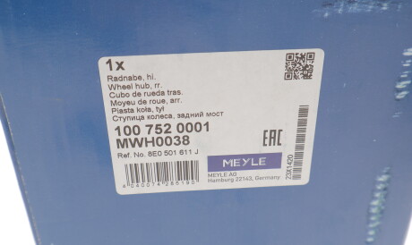 Фото 3 - Ступиця MEYLE 100 752 0001 (1007520001)