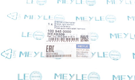 Фото 2 - Датчик стоп сигнала MEYLE 100 945 0000 (1009450000)