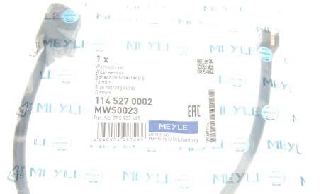 Фото 2 - Датчик зносу гальмівних колодок MEYLE 114 527 0002 (1145270002)