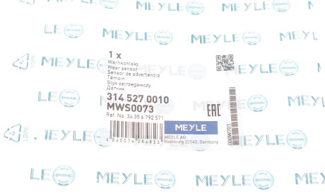 Фото 2 - Датчик зносу гальмівних колодок MEYLE 314 527 0010 (3145270010)