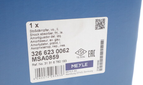 Фото 2 - Стійка амортизатору (амортизатор) MEYLE 3266230062