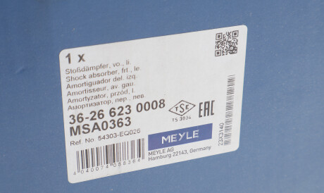 Фото 2 - Стойка амортизатору (амортизатор) MEYLE 36-26 623 0008 (36266230008)