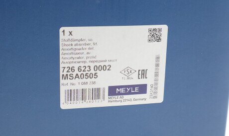 Фото 2 - Стійка амортизатору (амортизатор) MEYLE 726 623 0002 (7266230002)