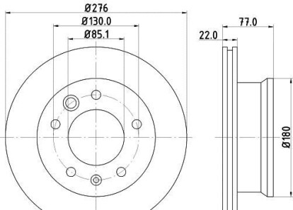 Tarcza ham mercedes sprinter 208cdi, 211cdi, 213cdi 00-06, 208d 95-00/ vw lt 28-46 ii 276x22mm - MINTEX MDC1037C