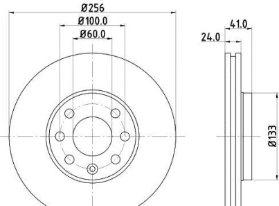 Tarcza ham opel astra g 1.6 03-, 1.6 16v 01-, 1.7td 99- 256x24mm - MINTEX MDC1049C