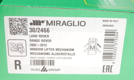 Фото 2 - Стеклоподъемник MIRAGLIO 30/2466 (302466)