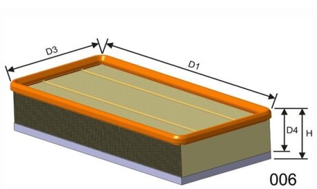 Воздушный фильтр - (13717806046, 1444EQ, 1444ER) MISFAT P427A (фото 1)