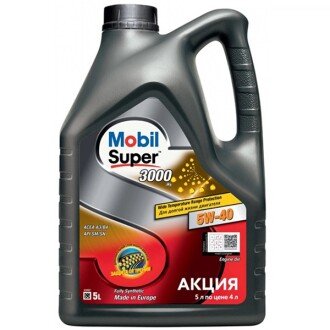 Моторное масло Super 3000 X1 5W-40, 5 л (150565/151241/154542) - MOBIL 156154