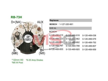 Диодный мост 132125 - MOBILETRON RB73H