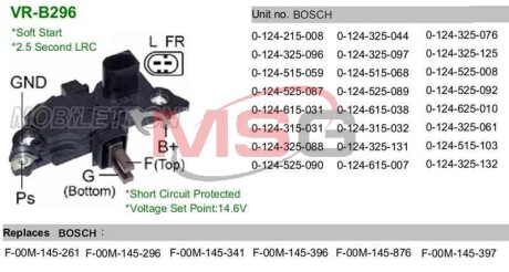 Регулятор генератора - (06F903803) MOBILETRON VRB296