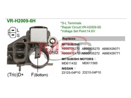 Детали стартеров и генераторов - MOBILETRON VR-H2009-6H