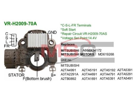 Регулятор генератора IM341 - (1800A128, 1800A176, A866X34172) MOBILETRON VRH200970A