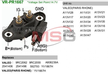 Регулятор генератора M513 - MOBILETRON VRPR1667