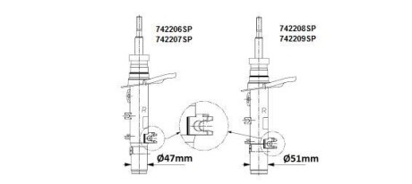 Фото 4 - Стойка амортизатору (амортизатор) MONROE 742206SP