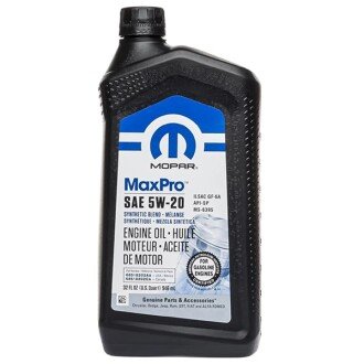 Моторное масло MaxPro 5W-20, 0.946 л (68518202AA) - MOPAR 68218890AB