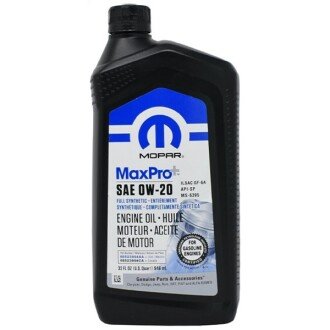 Моторна олива MaxPro+ 0W-20, 0.946 л (68523994AA) - MOPAR 68218950AB (фото 1)